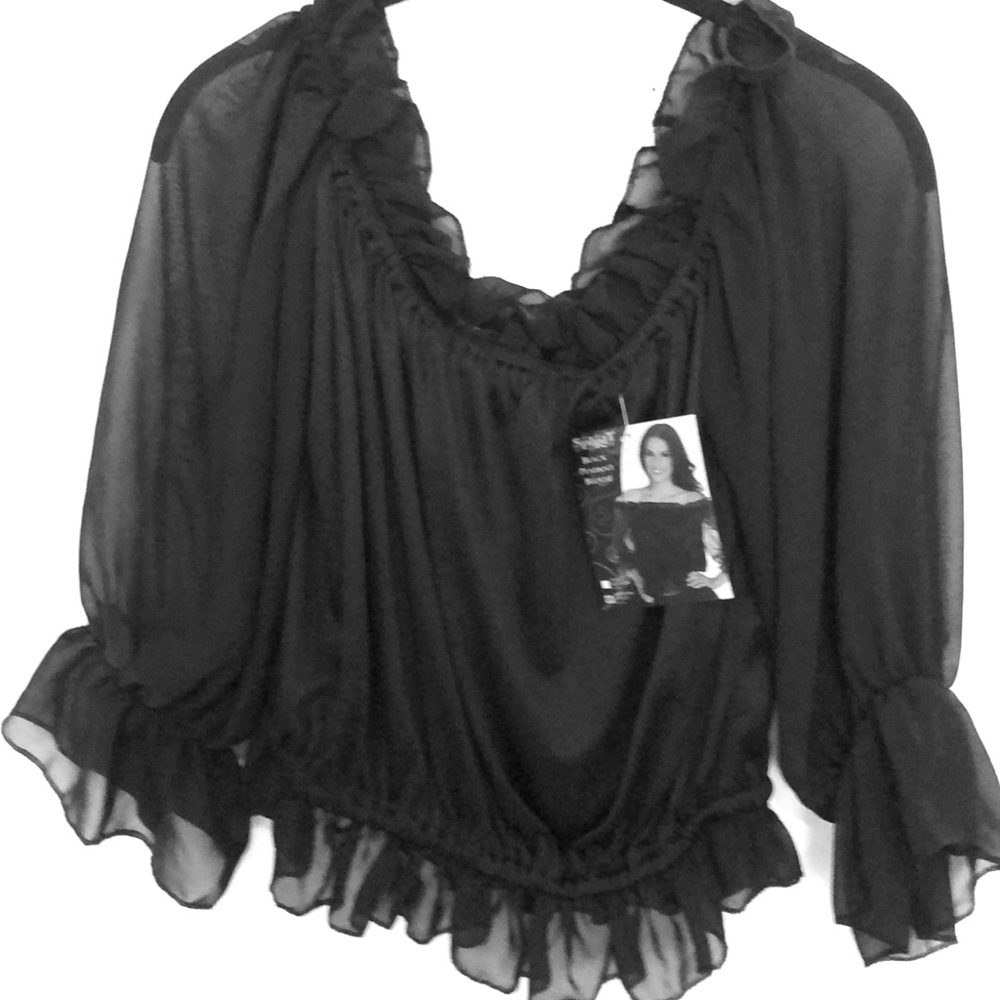 Spirit black peasant blouse